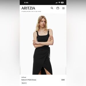 Aritzia Wilfred Saturn Midi Dress in Black, Size S